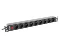 Listwa RACK Lanberg PDU-09E-0300-BK (7 x UTE; 16 A (3680 W); 3m; kolor czarny) Lanberg