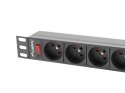 Listwa RACK Lanberg PDU-09E-0300-BK (7 x UTE; 16 A (3680 W); 3m; kolor czarny) Lanberg