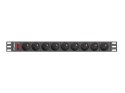 Listwa RACK Lanberg PDU-09E-0300-BK (7 x UTE; 16 A (3680 W); 3m; kolor czarny) Lanberg