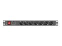 Listwa RACK, zasilająca Lanberg PDU-07F-0200-IEC-BK (7 x UTE; 10 A; 2m; kolor czarny) Lanberg