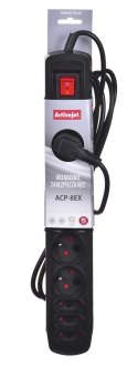 Listwa przeciwprzepięciowa Activejet APN-8g/3m-BK (3 x Typ C, 5 x UTE; 10 A; 3m; kolor czarny) Activejet