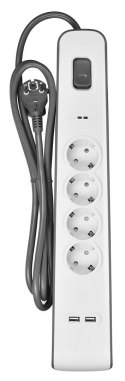 Listwa zasilająca Belkin Power Surge 4-PORT + 2xUSB-A 2m Grey/White Schuko Belkin