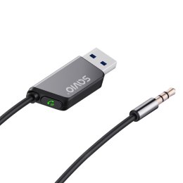 SAVIO TRANSMITER AUX, USB, BLUETOOTH 5.3, FUNKCJA ZESTAWU GŁOŚNOMÓWIĄCEGO, TR-16 SAVIO