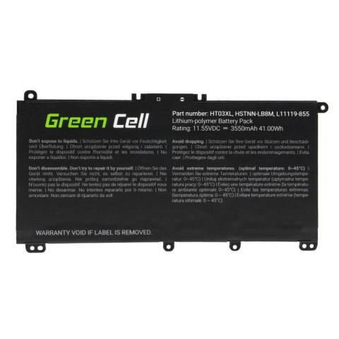 GREEN CELL BATERIA HP163 HT03XL DO HP 240 G7 245 G7 250 G7 255 G7, HP 14 15 17, HP PAVILION 14 15 3400MAH 11.4V Green Cell