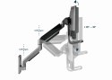 GEMBIRD ŚCIENNE REGULOWANE RAMIĘ/UCHWYT NA 2 MONITORY 17-32, VESA 100X100MM, DO 8 KG GEMBIRD