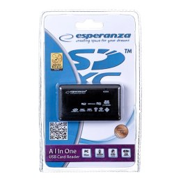 Czytnik kart Esperanza EA117 (Zewnętrzny; Memory Stick Duo, MicroSD (przez adapter), MMC, SD, SDHC, SDXC) Esperanza