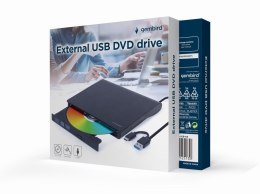 GEMBIRD ZEWNĘTRZNA NAGRYWARKA DVD 8X, CD 24X USB 3.1 SLIM CZARNA GEMBIRD