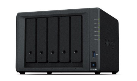 NAS Synology DS1522+; Tower; 5x (3.5" SATA HDD); AMD Ryzen R1600; 8 GB DDR4 ECC SODIMM (max. 32GB), 4 x 1GbE RJ-45 Synology