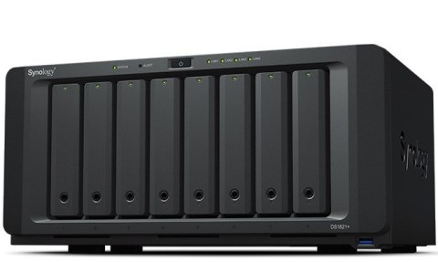 NAS Synology DS1821+; Tower; 8x (3.5"/2.5" SATA HDD/SSD); AMD Ryzen V1500B;,4 GB DDR4 (max. 32GB),4 x 1GbE RJ-45 Synology