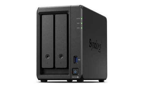 NAS Synology DS723+; Tower; 2x (3.5" SATA HDD); AMD Ryzen R1600;,2GB DDR4 ECC (max. 32GB), 2x 1GbE RJ-45 Synology