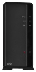 NAS Synology DS124; Tower; 1x (3.5" SATA HDD); Realtek RTD1619B; ,1GB DDR4, 1x 1GbE RJ-45 Synology