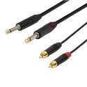 SSQ RCAJM5 - Kabel 5 metrowy 2xRCA- 2x JACK MONO 6,3mm SOUND STATION QUALITY (SSQ)