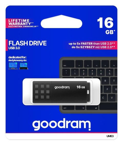 Pendrive GoodRam UME3 UME3-0160K0R11 (16GB; USB 3.0; kolor czarny) GoodRam