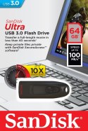 Pendrive SanDisk Cruzer Ultra SDCZ48-064G-U46 (64GB; USB 3.0; kolor czarny) SanDisk