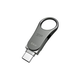 Pendrive Silicon Power Mobile C80 64GB Dual USB 3.1/Type-C Silver (SP064GBUC3C80V1S) Silicon Power