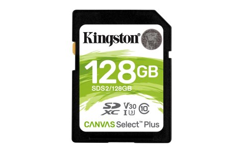 Karta pamięci Kingston Canvas Select Plus SDS2/128GB (128GB; Class U3, V30; Karta pamięci) Kingston