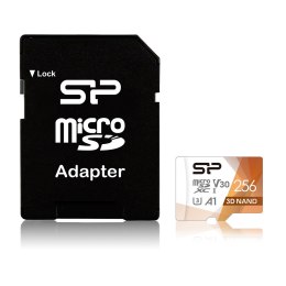 Karta pamięci Silicon Power microSDXC Superior Pro 256GB V30 UHS-1 U3 A1 + ADAPTER microSD-SD (SP256GBSTXDU3V20AB) Silicon Power