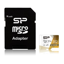 Karta pamięci Silicon Power microSDXC Superior Pro 512GB V30 UHS-1 U3 A1 + ADAPTER microSD-SD Silicon Power