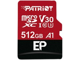 Karta pamięci z adapterem Patriot Memory EP Pro PEF512GEP31MCX (512GB; Class 10, Class A1, Class U3, V30; Adapter, Karta pamięci Patriot Memory