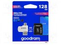 Karta pamięci z adapterem i czytnikiem kart GoodRam All in one M1A4-1280R12 (128GB; Class 10; Adapter, Czytnik kart MicroSDHC, K GoodRam