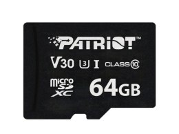 Patriot VX Series 64GB MicroSDXC V30 Class 10 UHS-I U3 4K UHD Memory Card PSF64GVX31MCX Patriot Memory