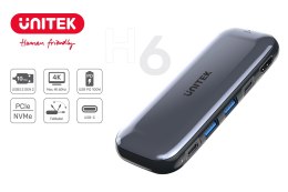 UNITEK HUB USB-C STORAGE M.2, HDMI, USB-C PD 100W, UNITEK