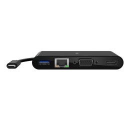 Hub Belkin USB-C Multimedia Adapter 4-in-1 Core Hub 1x4k HDMI/1xVGA/1xUSB-A/1xRJ45 Gigabit Black Belkin