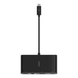 Hub Belkin USB-C Multimedia Adapter 4-in-1 Core Hub 1x4k HDMI/1xVGA/1xUSB-A/1xRJ45 Gigabit Black Belkin