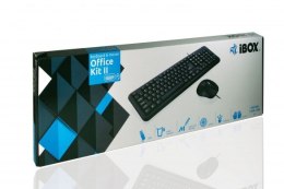 Zestaw klawiatura + mysz IBOX OFFICE KIT II KLAW. I MYSZ OPT.USB IKMOC2005070U (USB 2.0; (US); kolor czarny; optyczna) IBOX