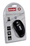 Activejet Mysz bezprzewodowa AMY-313 USB (optyczna; 1200 DPI; czarna) Activejet