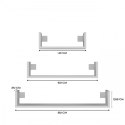 Zestaw 3x półka wisząca MOBI 3P 80x20xH14 biel TOP E SHOP