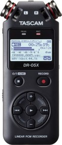 Tascam DR-05X - Przenośny rejestrator cyfrowy z interfejsem USB, zapis na karcie pamięci microSD TASCAM