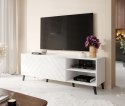 Szafka RTV ABETO 150x42x52 biały/biały połysk Cama MEBLE