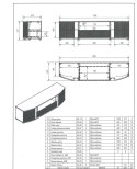 Szafka RTV MICHELLE 178x35-47xH48 czarny/dąb viking Cama MEBLE