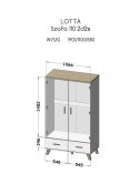 Szafa LOTTA 2D2S biały+ dąb sonoma Cama MEBLE