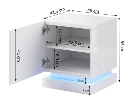 Szafka nocna QIU 2szt. 46x41,5xH53 biały połysk/biały połysk Cama MEBLE