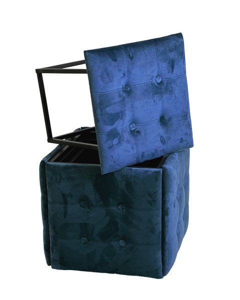 Puf-transformator 5w1 - 5 taboretów w 1 pufie granat velvet Go Gift