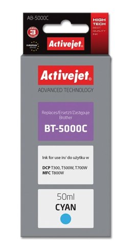 Activejet AB-5000C Tusz Buteleczka z atramentem (zamiennik Brother BT-5000C; Supreme; 50 ml; niebieski) Activejet