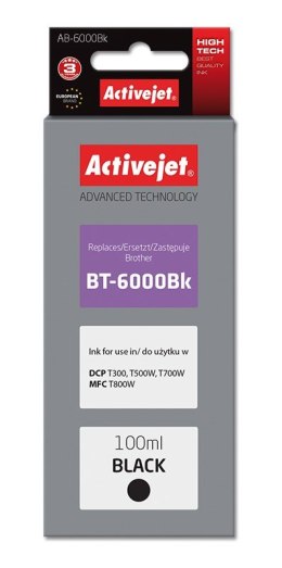 Activejet AB-6000Bk Tusz Buteleczka z atramentem (zamiennik Brother BT-6000BK; Supreme; 100 ml; czarny) Activejet