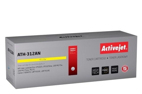 Activejet ATH-312AN Toner (zamiennik Canon, HP 126A CRG-729Y, CE312A; Premium; 1000 stron; żółty) Activejet