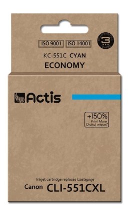 Actis KC-551C Tusz (zamiennik Canon CLI-551C; Standard; 12 ml; niebieski) ACTIS