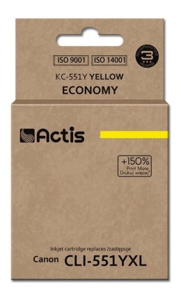 Actis KC-551Y Tusz (zamiennik Canon CLI-551Y; Standard; 12 ml; żółty) ACTIS