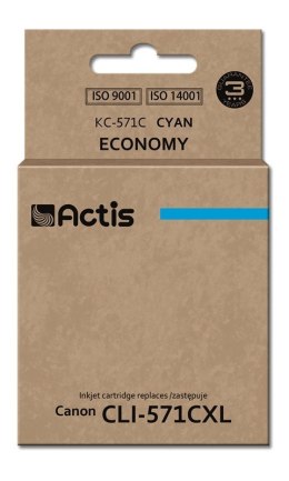 Actis KC-571C Tusz (zamiennik Canon CLI-571C; Standard; 12 ml; niebieski) ACTIS