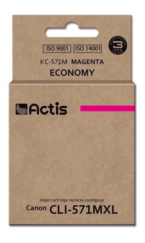 Actis KC-571M Tusz (zamiennik Canon CLI-571M; Standard; 12 ml; purpurowy) ACTIS