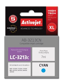 Activejet AB-3213CN Tusz (zamiennik Brother LC3213C; Supreme; 7 ml; błękitny) Activejet