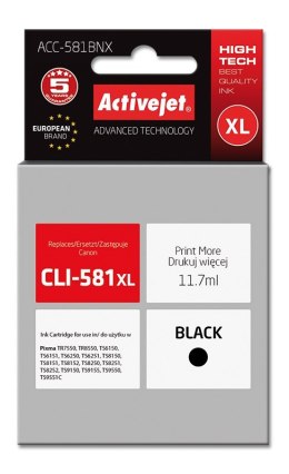 Activejet ACC-581BNX Tusz (zamiennik do drukarki Canon CLI-581XLBk; Supreme; 11,70 ml; czarny) Activejet