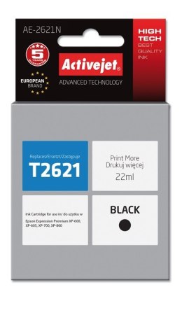 Activejet AE-2621N Tusz (zamiennik Epson 26 T2621; Supreme; 22 ml; czarny) Activejet