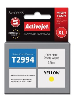 Activejet AE-29YNX Tusz (zamiennik Epson 29XL T2994; Supreme; 15 ml; żółty) Activejet