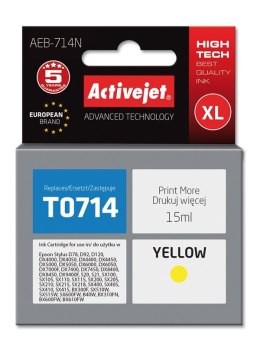 Activejet AEB-714N Tusz (zamiennik Epson T0714, T0894, T1004; Supreme; 15 ml; żółty) Activejet