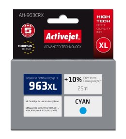 Activejet AH-963CRX Tusz (zamiennik HP 963XL 3JA27AE; Premium; 1760 stron; 25 ml, niebieski) Activejet